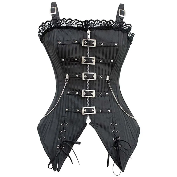 

New Zipper Buckle Punk Gothic Court Body Shaper Court Corset Body Shaper Vest Wedding Dress Bottom Girdle Ladies Functional