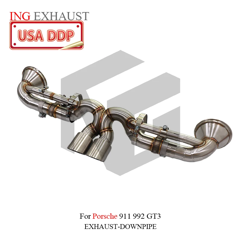 

ING Exhaust System Stainless Steel Performance catback for Porsche 911 992 GT3 with Original valve base