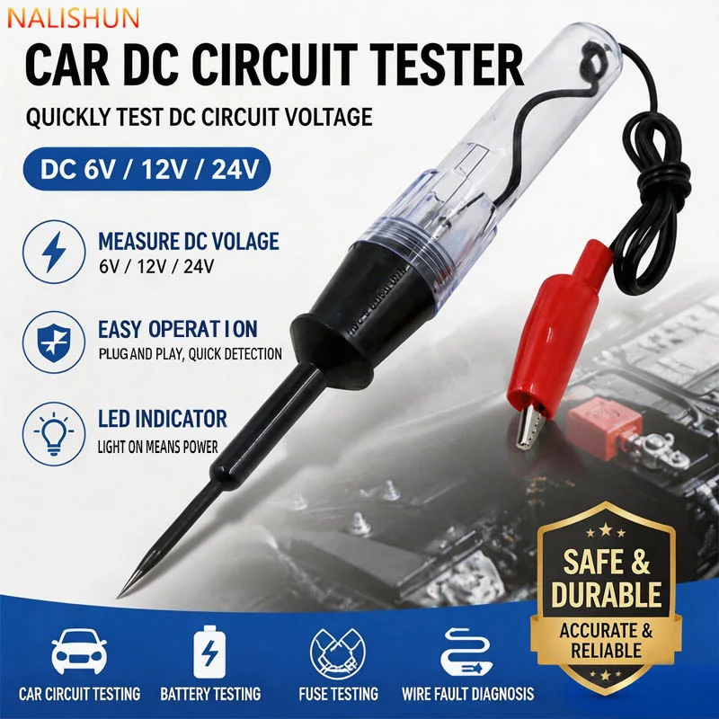 DC6-24V Auto Electrical Test Pen LED Voltage Detector, Quick Probe for Car Wire Fuse Breakpoint Circuit Repair Diagnosis