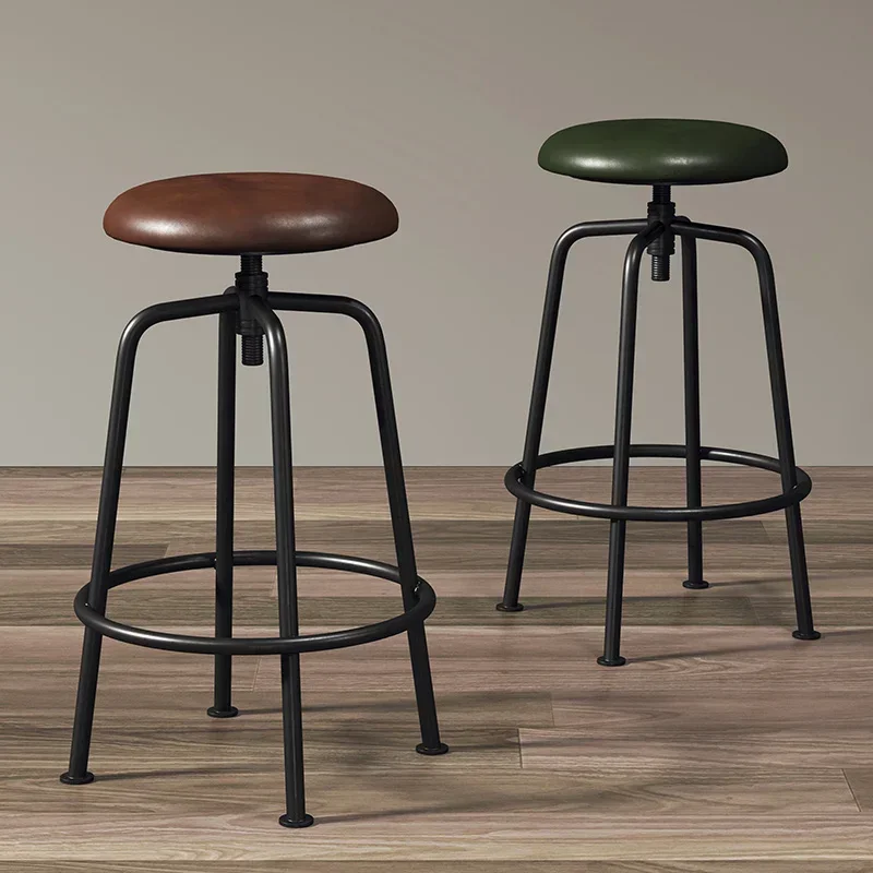 الدعامات الأساسية الشمال الفاخرة كرسي مستدير في الهواء الطلق الغرور بار غطاء أوروبي كرسي مكتب جلدي تصميم أثاث تابوريتي ألتو الحديث