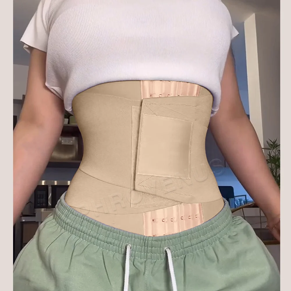 Faja Colombians Double Compression Waist Trainer Shaper Belt Tummy Control Slimming Corset Flat Belly Adjustable Hooks Shapewear