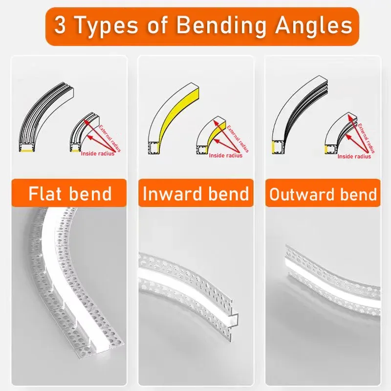 قوس DIY الألومنيوم الشخصي منحني خط ضوء السقف لا حدود لها جزءا لا يتجزأ من CS شكل LED دريوال قناة الانحناء الخطي شريط مصباح الشريط #4