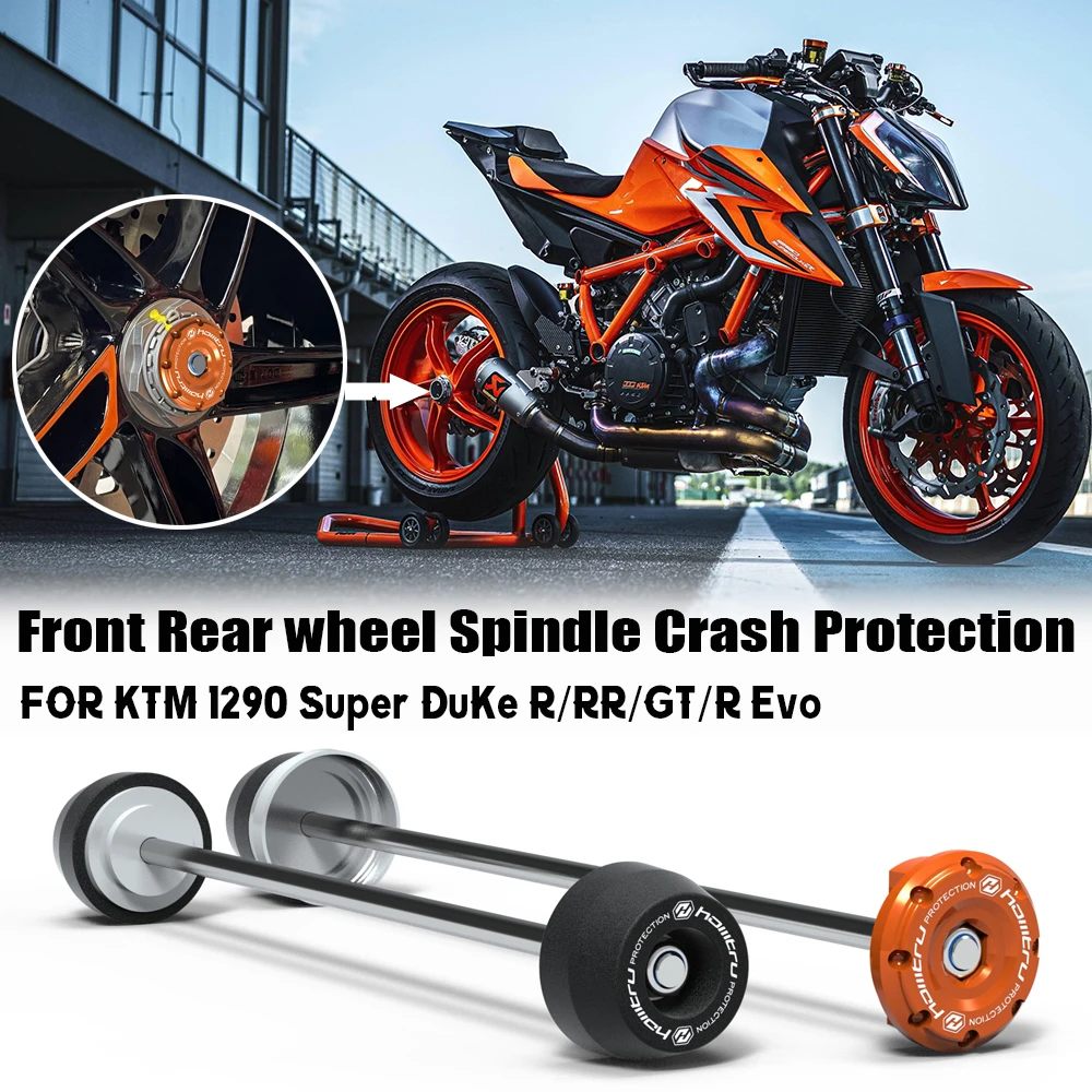 For KTM 1290 Super DuKe R/RR/GT/R Evo 2013-2023 Motorcycle Front Rear wheel Spindle Crash Protection