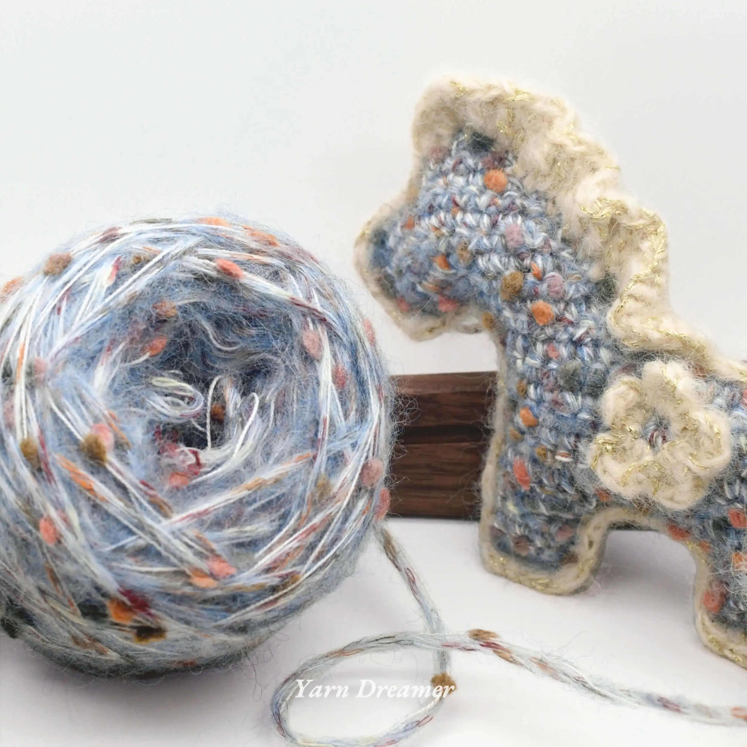 

Blue Hand-mixed Chunky Yarn for Crochet Pony Year of the Horse Gift Craft Supplies Artistic Textured Knitting Yarn Crochet