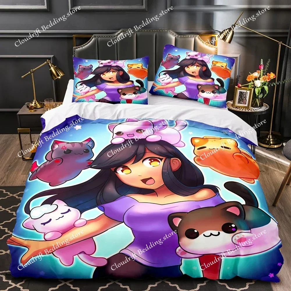 Duvet Cover Pillowcase Bedding Set Anime Aphmau With Wings Adult Boy Girl Bedroom Decoration Children Single Double Large Size