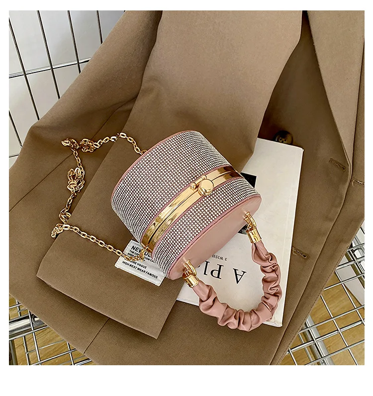 Diamonds Circular Box Evening Clutch Bags Women 2023 Luxury Designer Handbags And Purses Ladies Hand Bag Chain Crossbody Bag