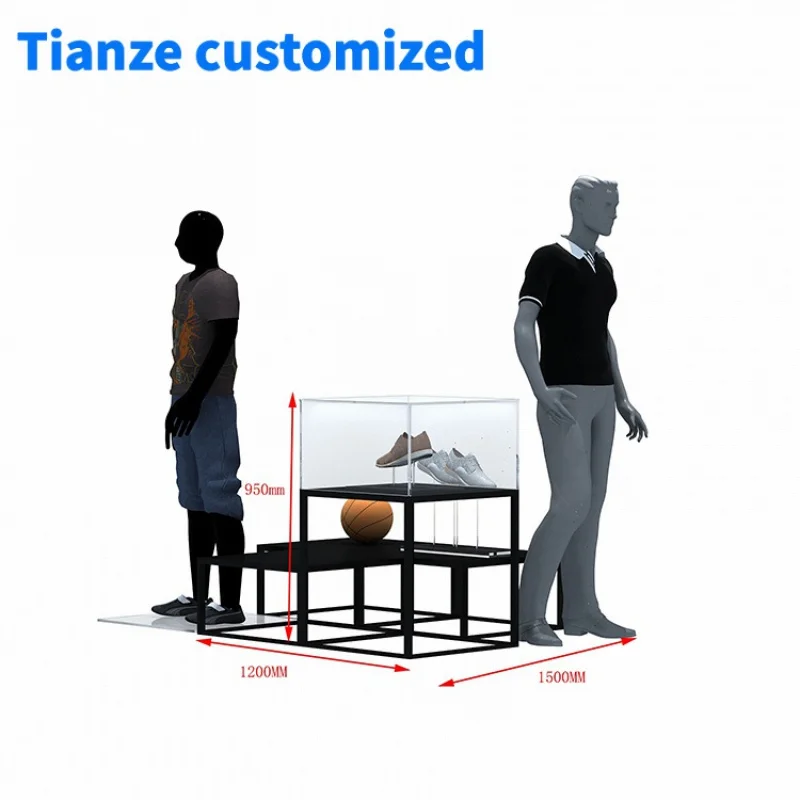 [Customized]Custom Metal Sport Store shoes table design store display table