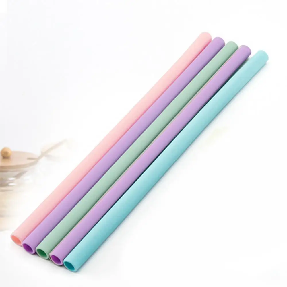 Reusable Portable Silicone Drinking Straws Juice Beverage Travel Straight Silicone Drinking Straw Pipe Bar Accessories