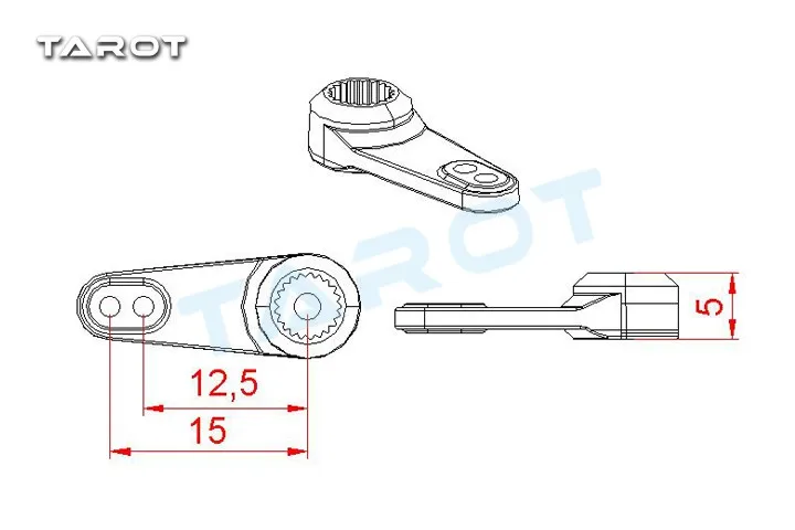 Tarot Seros Arm 21T DS410M/ 416M/ 430M/ 450M/ Emax9256 Servo Arm Black TL47A11 / TL47A12 Orange