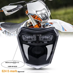 65w E-mark Approved Motorcycle LED Headlight For KTM EXC XCF SX SXF SMR TC TE 125 250 Motocross Enduro Dirt Bike Headlamp