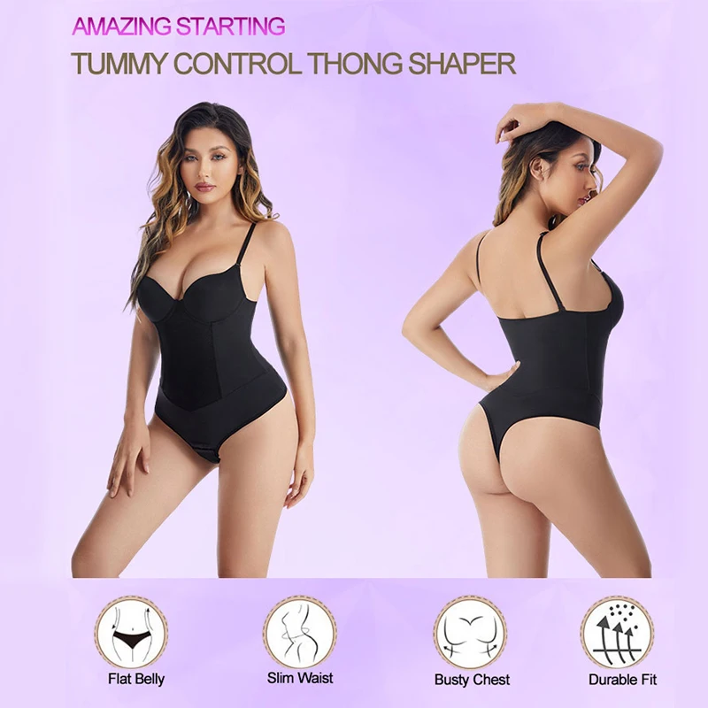 Beonlema Bodysuit Shapewear for Women Steel Bone Slimming Flat Belly Vest Sexy Thong Waist Trainer Tummy Control Underwear