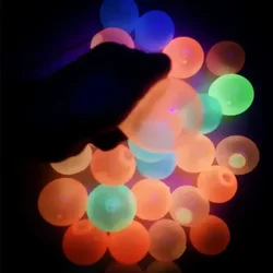 Decompression Glow-in-the-dark Bouncy Ball Sticky Wall Ball Stress Relief Vent Glow-in-the-dark Ball Suck Wall Toy Balls