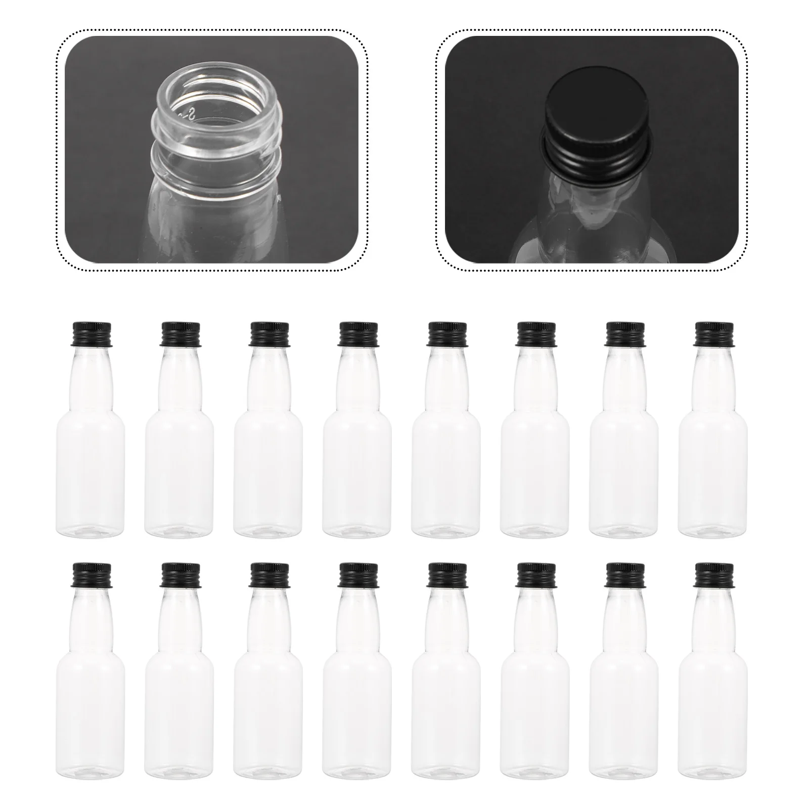 

25 Pcs Condiment Bottle Empty Plastic Bottles Small with Caps Mini Lids Milk Storage Juice Containers