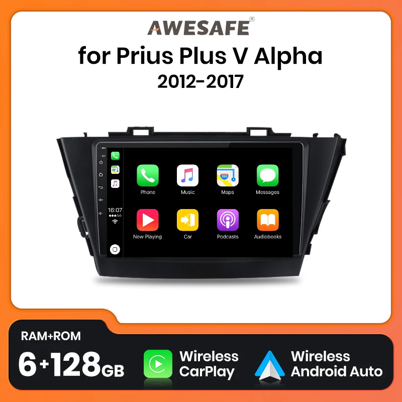 AWESAFE PX9 For TOYOTA Prius Plus V Alpha 2012-2017  Car Radio Multimedia Navigation  Android 12  2din Autoradio CarPlay Stereo