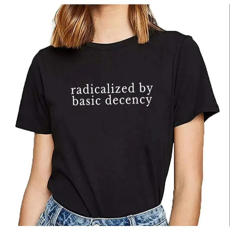 

Cute Sarcastic T-Shirt, Funny Decency Quote Gift for Her Him, Women's Novelty Social Commentary Top, Minimalist Attitude Present