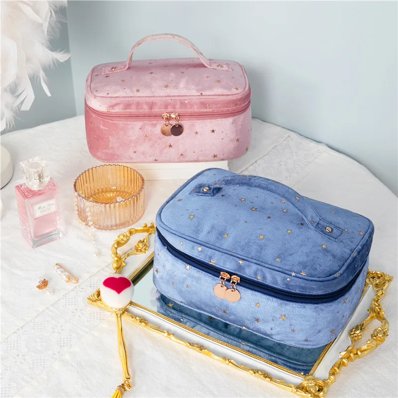 Velvet Makeup Bag Flannel Portable Replacement Lipstick Storage Bag Star Velvet Cloth Portable Travel Storage Washing Bag