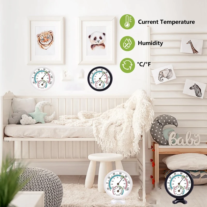 2 PCS Mini Termômetro Higrômetro Interno 2 Em 1 Medidor de Monitor Externo de Umidade de Temperatura Para Parede