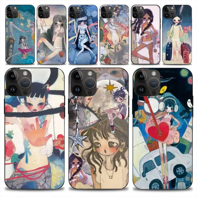 Aya Takano Art Phone Case For iphone15 14 13 12 11 Pro Max Mini X 7 8 Soft Case