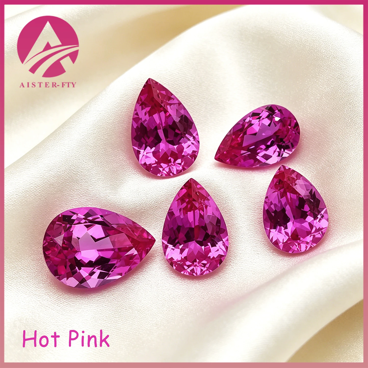 

Hot Pink Pear Cut Natural Corundum Stones Sapphire Gemstone Loose Gemstones for Trendy Jewelry Making/DIY