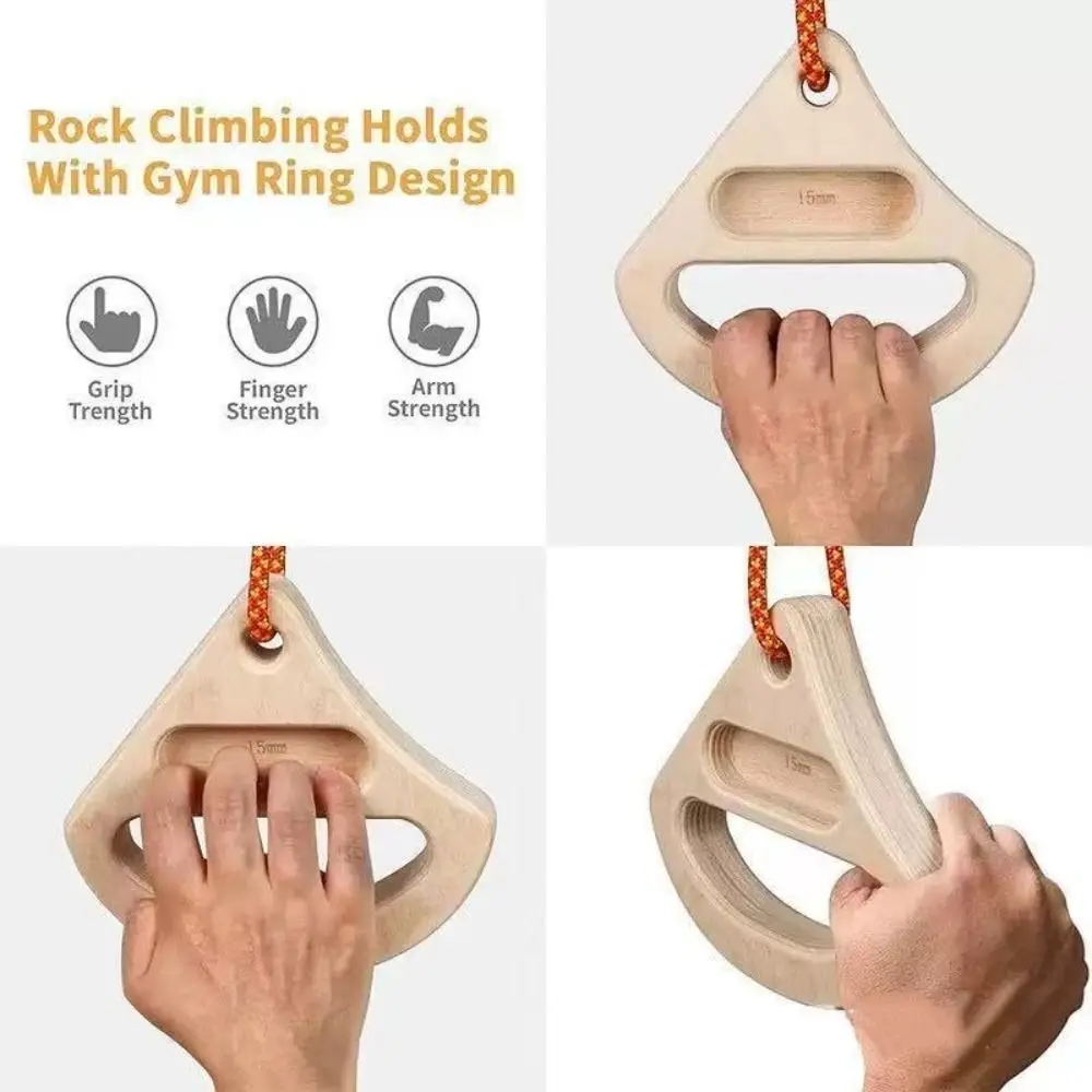 Wooden Rock Climbing Hangboard Forearm Climbers Strength Trainer Finger Strengthener Lightweight Sturdy Material Pull-Up Board