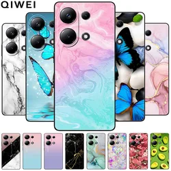 For Poco M6 Pro 4G Case Fashion Marble Silicon Black Cover for Xiaomi Poco M6Pro 4G Phone Case M 6 Pro Soft Shells PocoM6Pro 4G