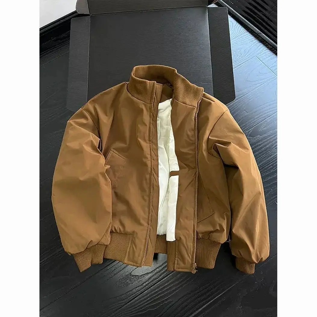 American Retro Winter Bomber Jackets for Men Classic Short Padding Jackets Coats Fashion Men's Parkas Men Winter Clothing