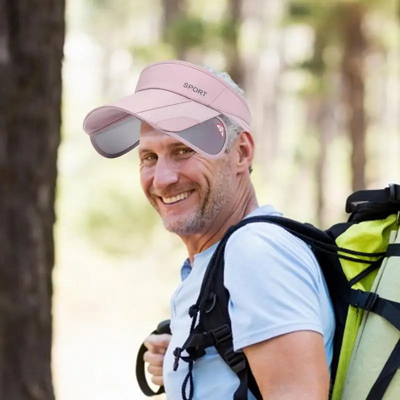 Sombrero con visera para mujer, sombrilla de ciclismo, gorra deportiva al aire libre, visera lateral retráctil, Verano