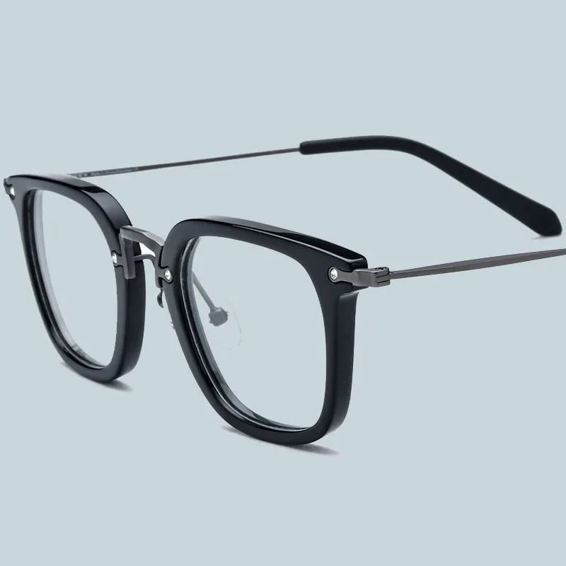 Plate Titanium Square Plate Glasses Frame Harajuku Glasses for Men and Women Can Be Equipped with Myopia Anti-blue Light Frame