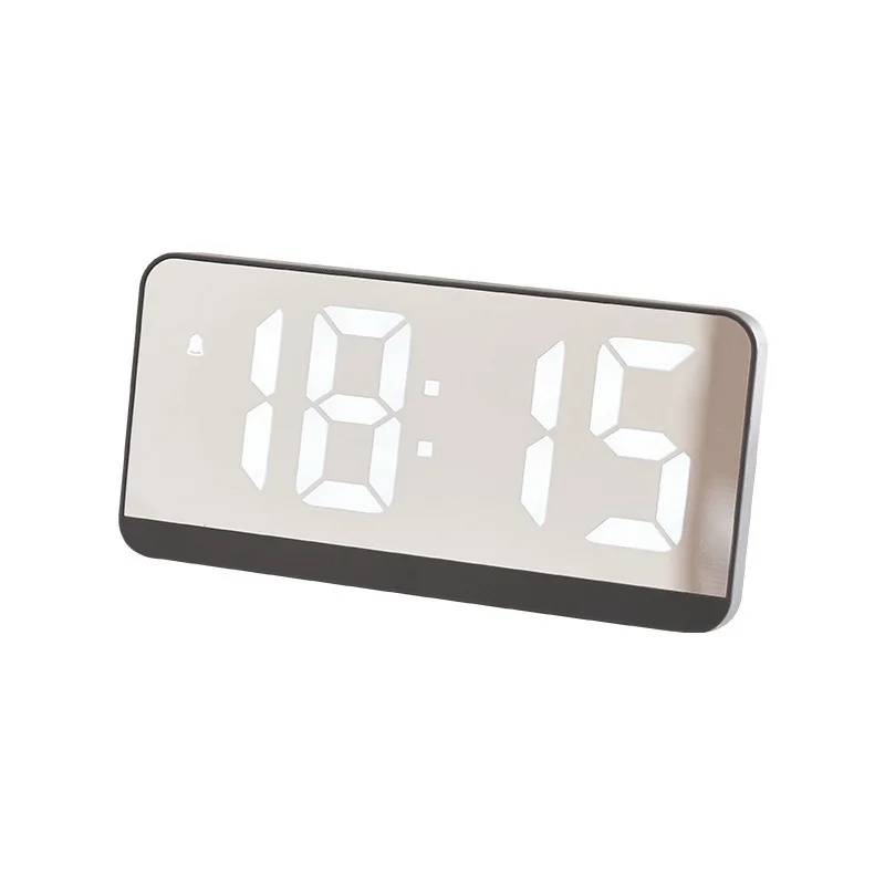 

2024custom led digital mirror alarms clock temperature calendar alert smart table clocks for desktop