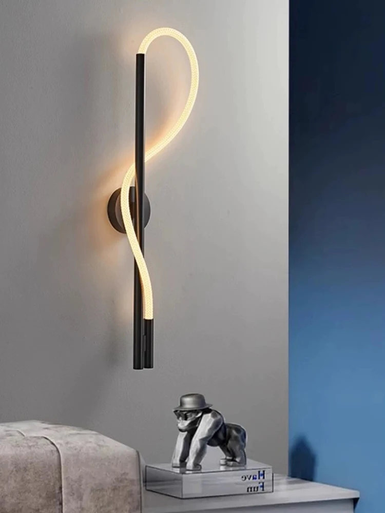 

Minimalist LED Wall Lamp Nordic Bedroom Bedside Living Room Corridor Wall sconce Black White Gold Decor Lighting Fixtures