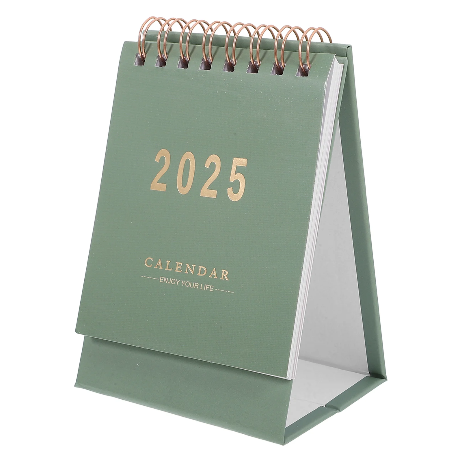 

Tabletop Calendar 2025 Desk Advent Decorative Monthly Small Desktop Green Paper