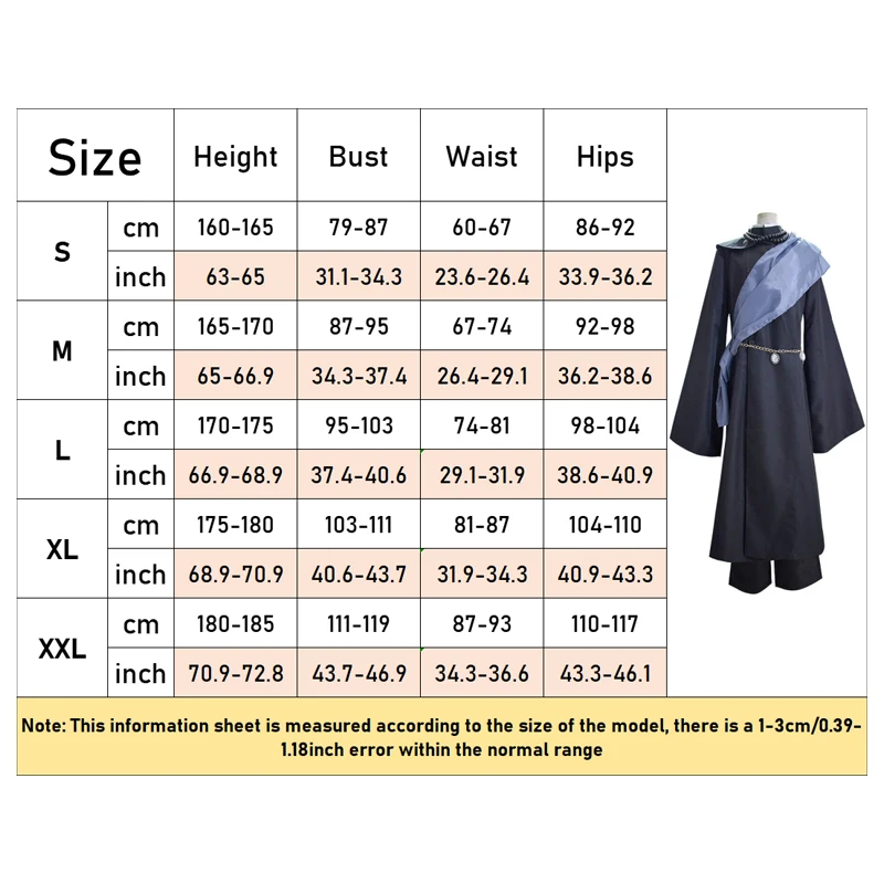 Under Taker Black Butler Cosplay Costumes, Anime Cosplay Costumes, Écharpe, Perles de Prière, ixd'Halloween, Hommes Adultes