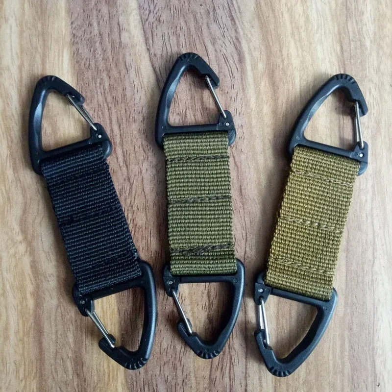 Outdoor webbing backpack hanging buckle double-point triangle buckle multi-functional mountaineering buckle