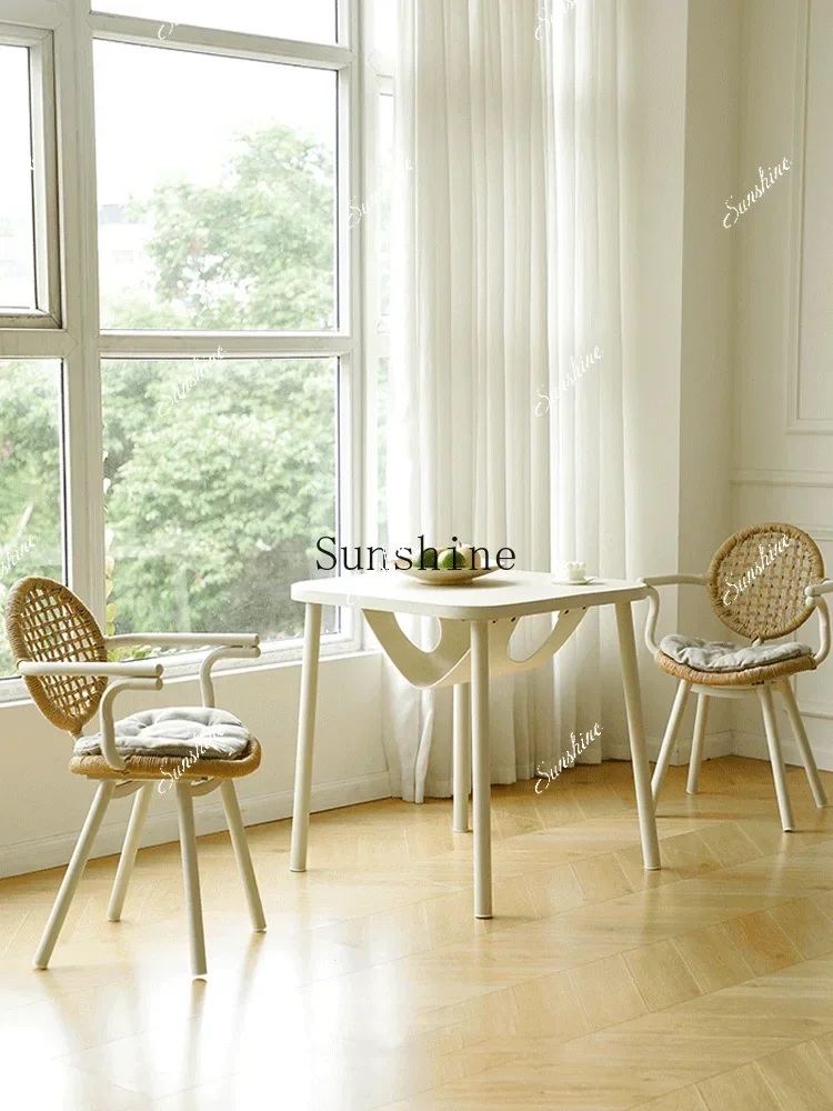 Balcony casual simple outdoor rattan chair small apartment tea table and chair combinationYY