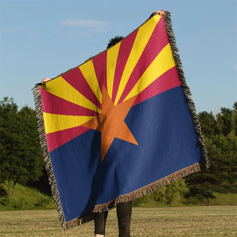 

Gaslight Gatekeep Girlboss Arizona United States of America Jacquard Fringed Woven Throw Blanket