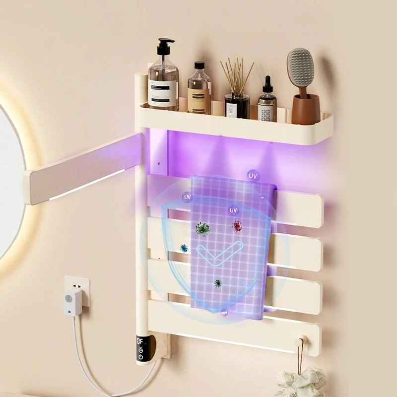 Rotating Electric Towel Rack Household Temperature Time Control Drying Bath Towel Warmer Thermostatic Bathroom Accessories