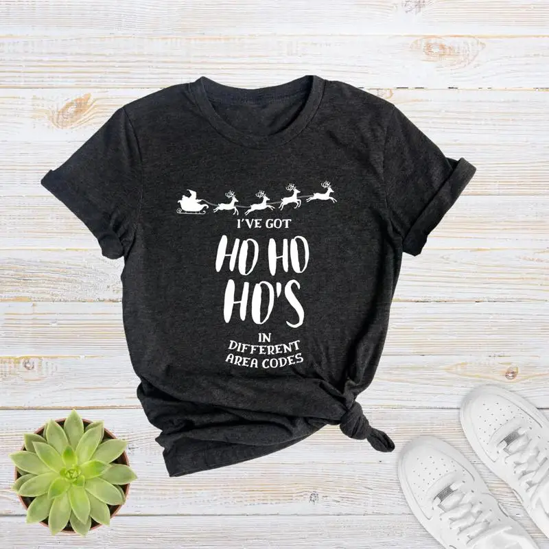 I ve Got Ho s in Different Area Codes T Shirt Christmas Santa Funny Winter Kids
