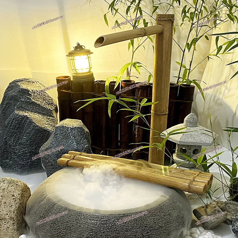 Bamboo flowing water ornament circulating water water bowl basin landscaping view pump