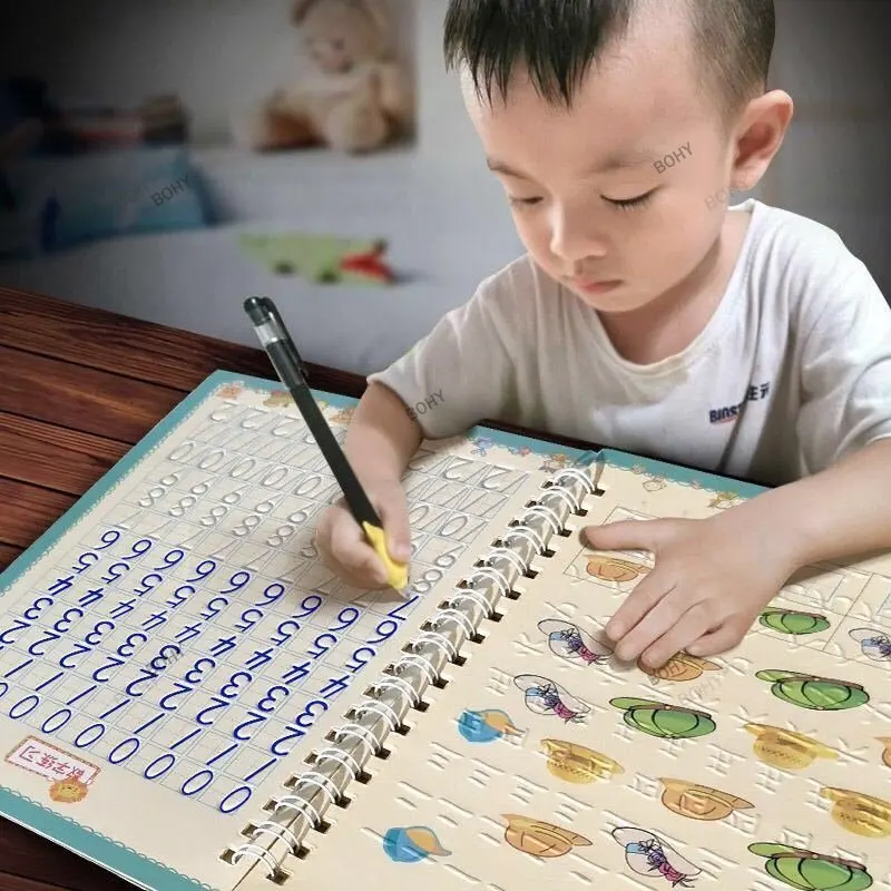 Quaderno Montessori riutilizzabile dipinto a mano magico bambino calligrafia taccuino per bambini scanalatura per bambini scrittura a mano regali di scrittura