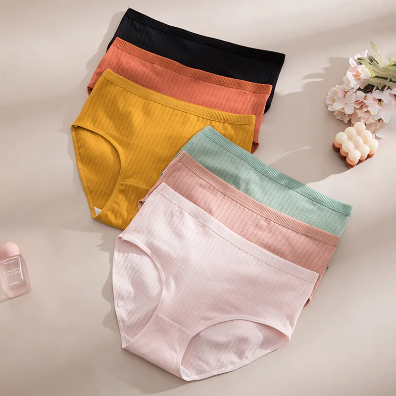 

4 шт./лот, женское хлопковое нижнее белье, дышащие трусы с высокой талией, удобные трусики, сексуальное женское белье для девочек, женские трусики с подтяжкой бедер