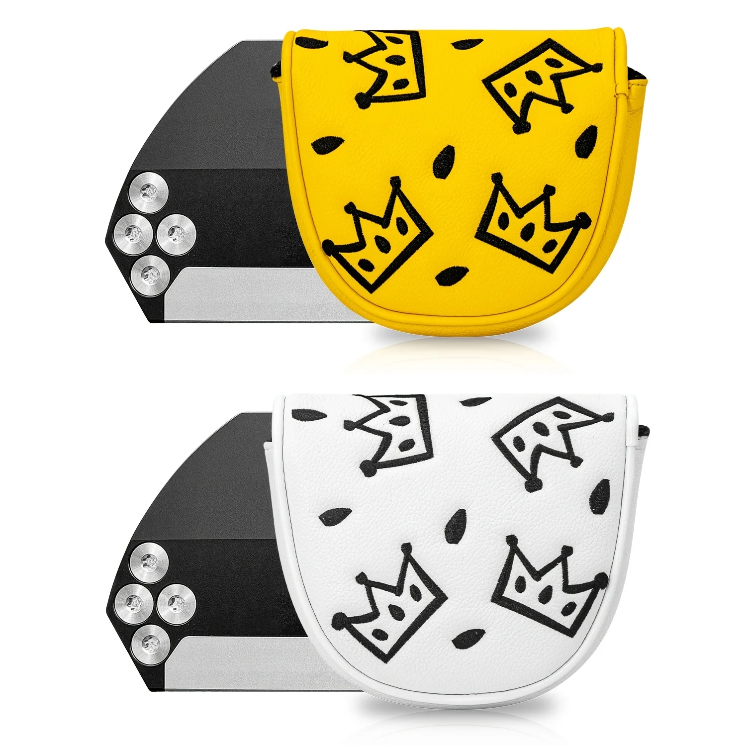 1pc Golf Mallet Putter Cover - Crown Cheese Mallet Putter Cover for Golf, Cute Mallet Double Ear Design, Premium PU