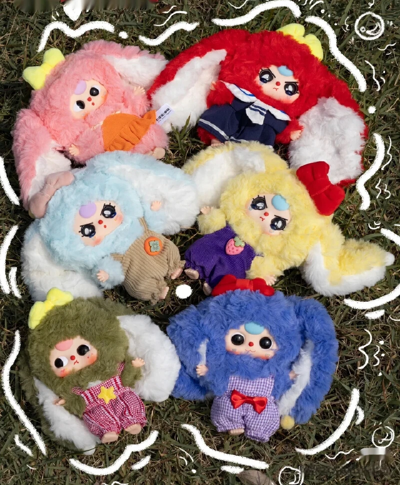 

New Baby Three Macaron Little Rabbit Second Generation Plush Blind Box Trendy Handmade Cute Gift Mysterious Box Birthday Gift