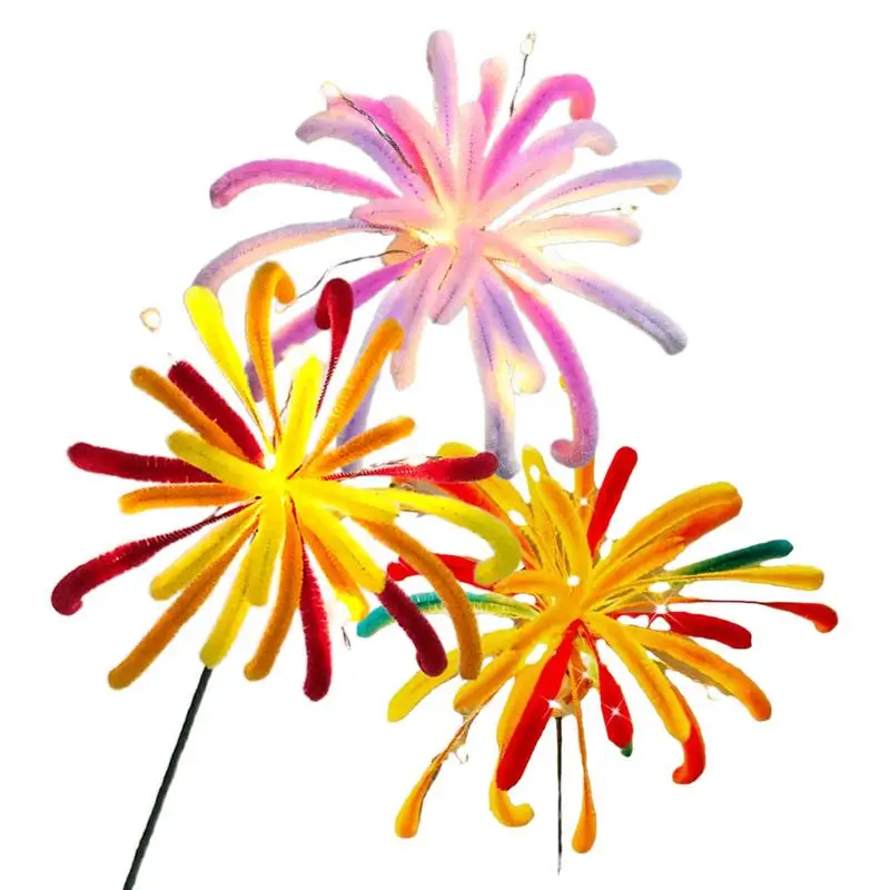 Pipe Cleaners Firework Twist Stick Set Colorful Firework Glowing Twisting Stick Material Package Spring Festival Toy for Kids