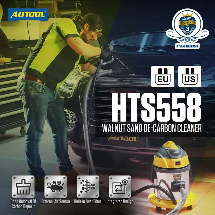 Official Factory AUTOOL HTS558 110V/220V Walnut Blaster Blasting Machine Automotive Engine Decarbonization Carbon Cleaner