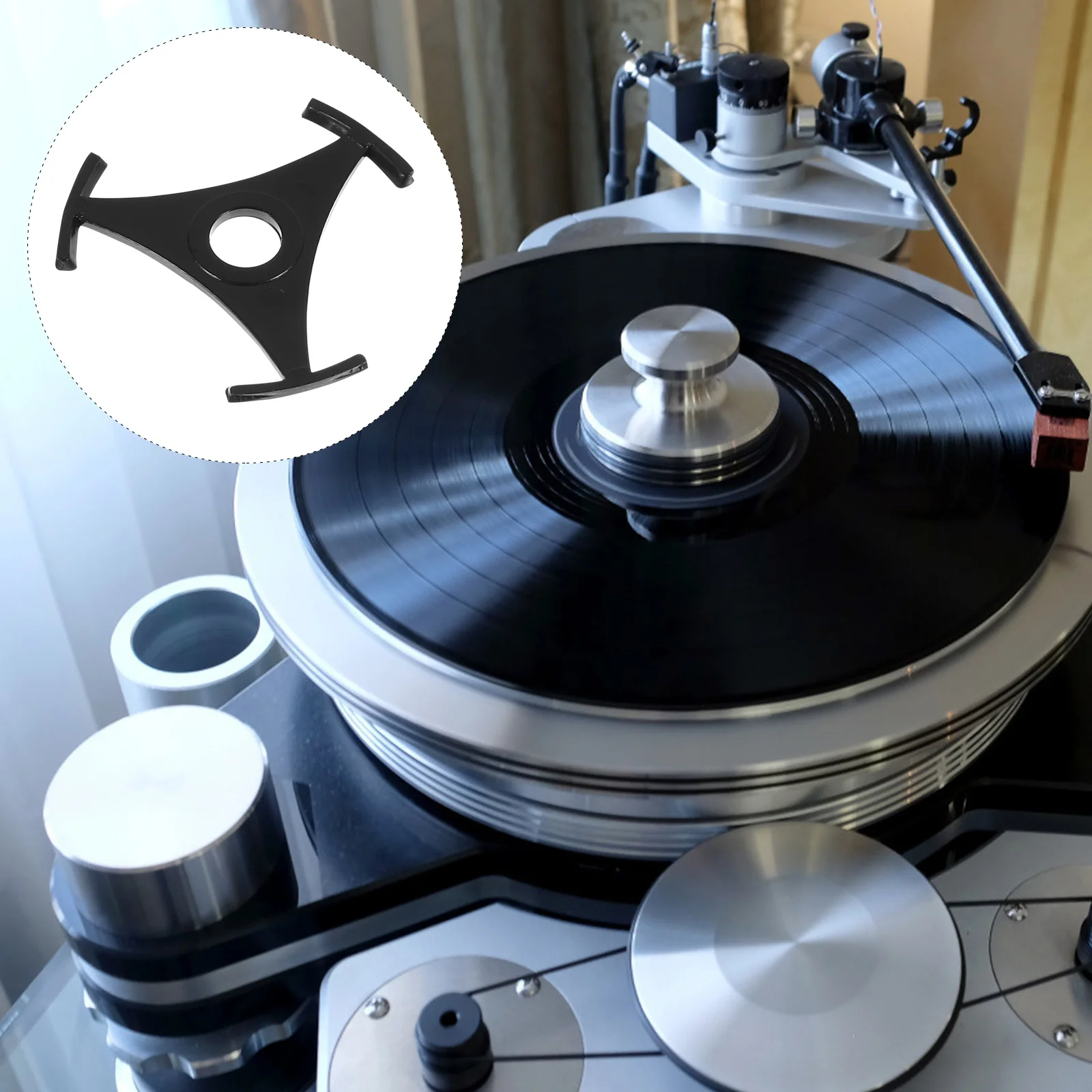 

Disc Adapter for Turntable 45 to 33 Triangle Vinyl Record Center Hole Player Electric Record Player Accessory