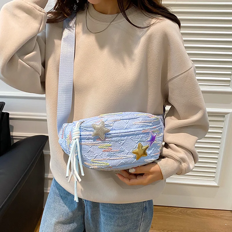 2024 New Fashion Women Waist Packs Fanny Pack Pouch Hip Purse Satchel Laser Belt Bags Geometric Patterns Wallet