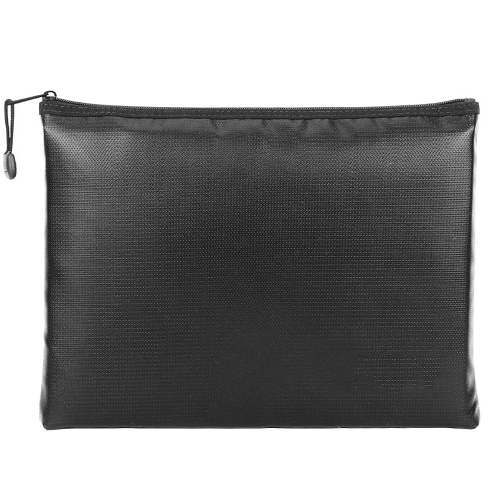 

Documents Bag File Holder Waterproof Fireproof Large Capacity Portable Zipper Oxford Glassfiber Storage Office