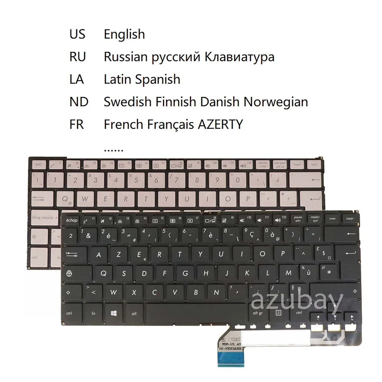 

French Russian LA Spanish Nordic Keyboard For Asus ZenBook UX360UA Q324UA NSK-WB9BU NSK-WB8BU NSK-WB801 0KNB0-2626US00 Backlit