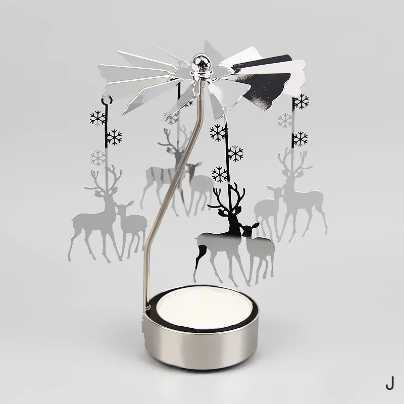 Metal Candlesticks For Candles Modern Room Decor Silver Carousel Candle Tea Light Holder Damper Home Decoration Valentine\'s Gift