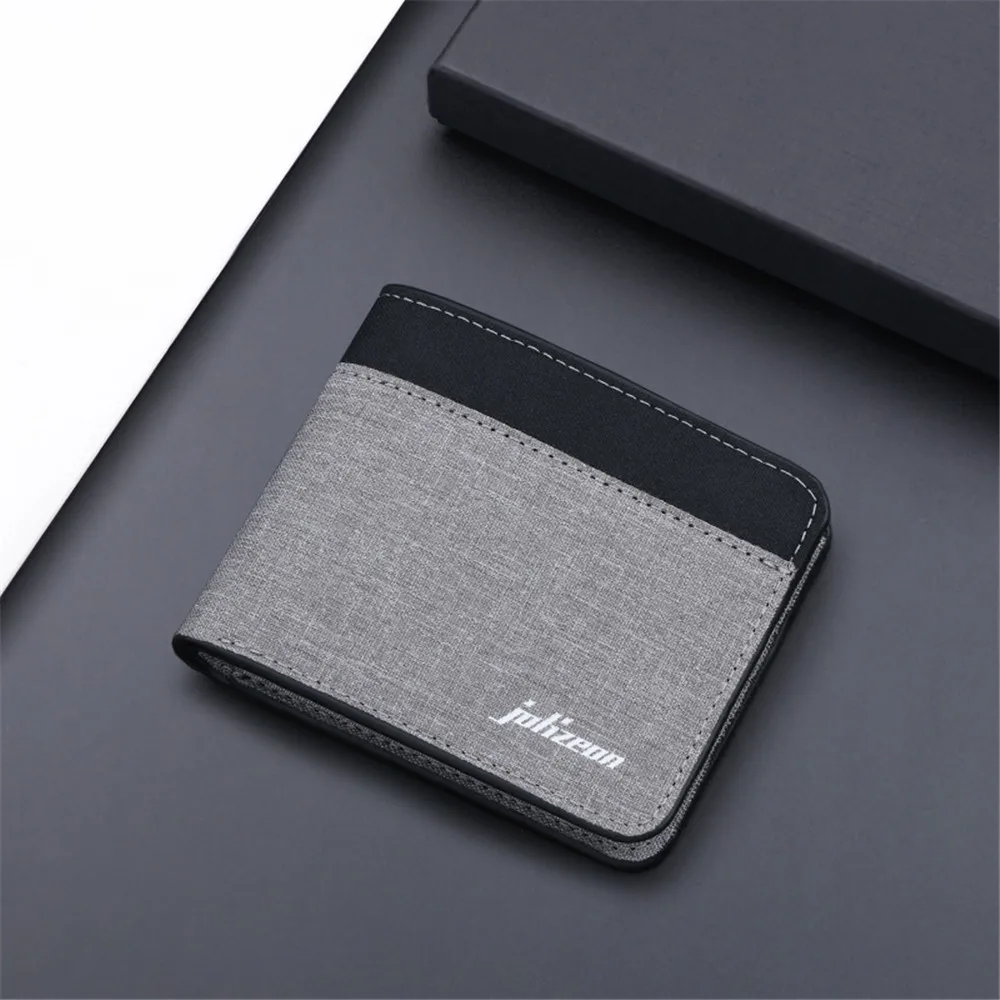 New Style Mini Thin Men Wallet Card Holder Men'S Purse Coin Pouch Id Card Holder Short Canvas Card Holder Wallet